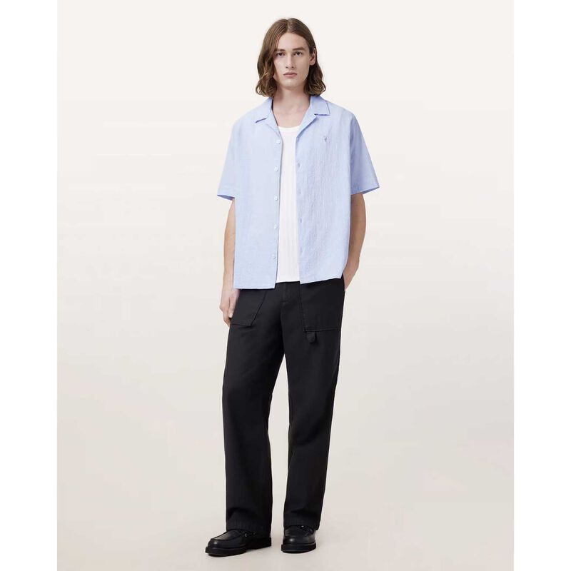AllSaints Valmer Relaxed Fit Ramskull Shirt image number 3